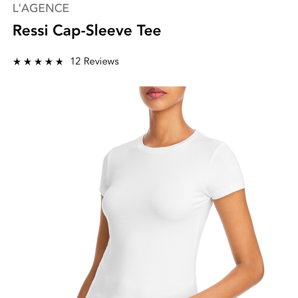 L'Agence Ressi Cap-Sleeve Tee